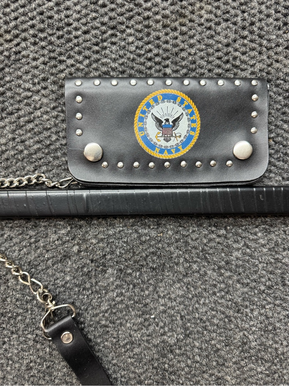 United States Navy Leather chain wallet